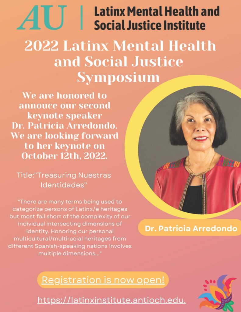 Image of the text below with picture of Keynote Speaker, Dr. Patricia Arredondo.